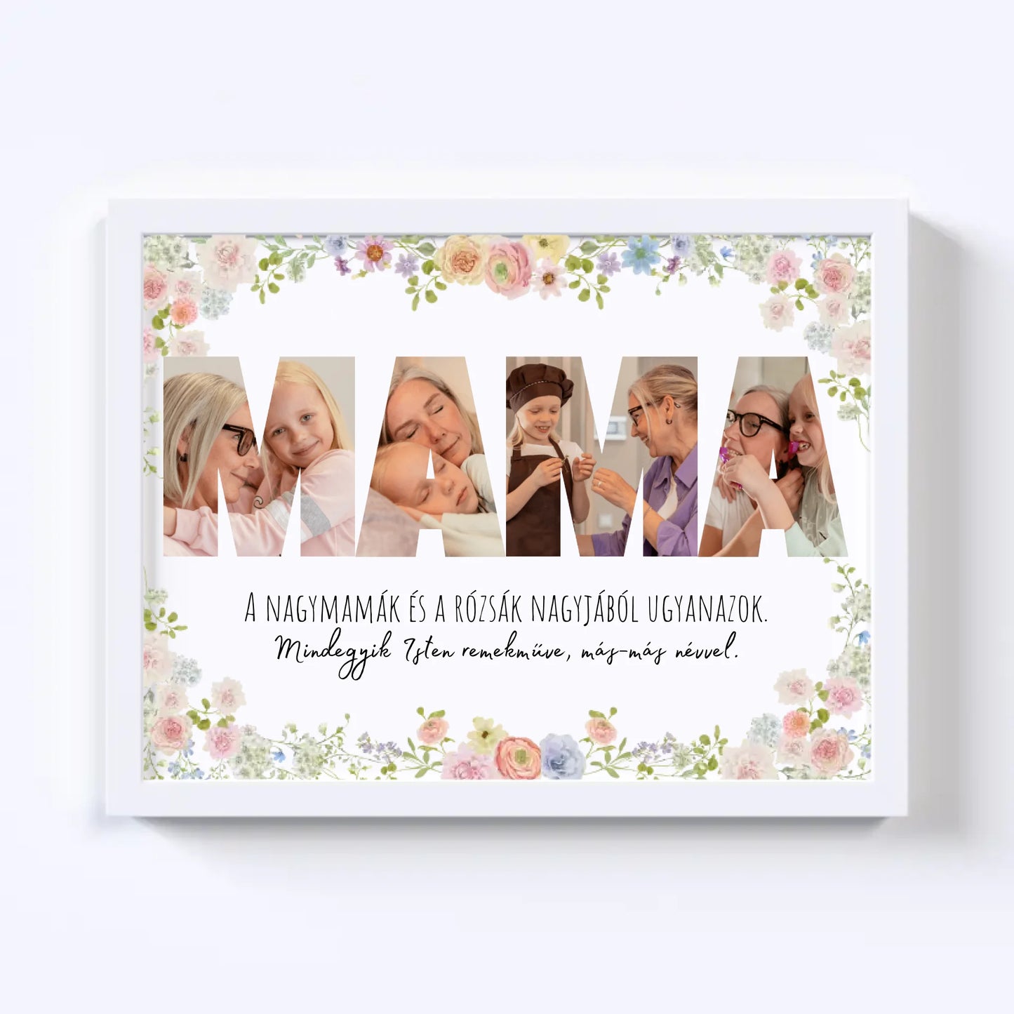 Mama Fotókollázs No.1 - Virágos Illusztrációval