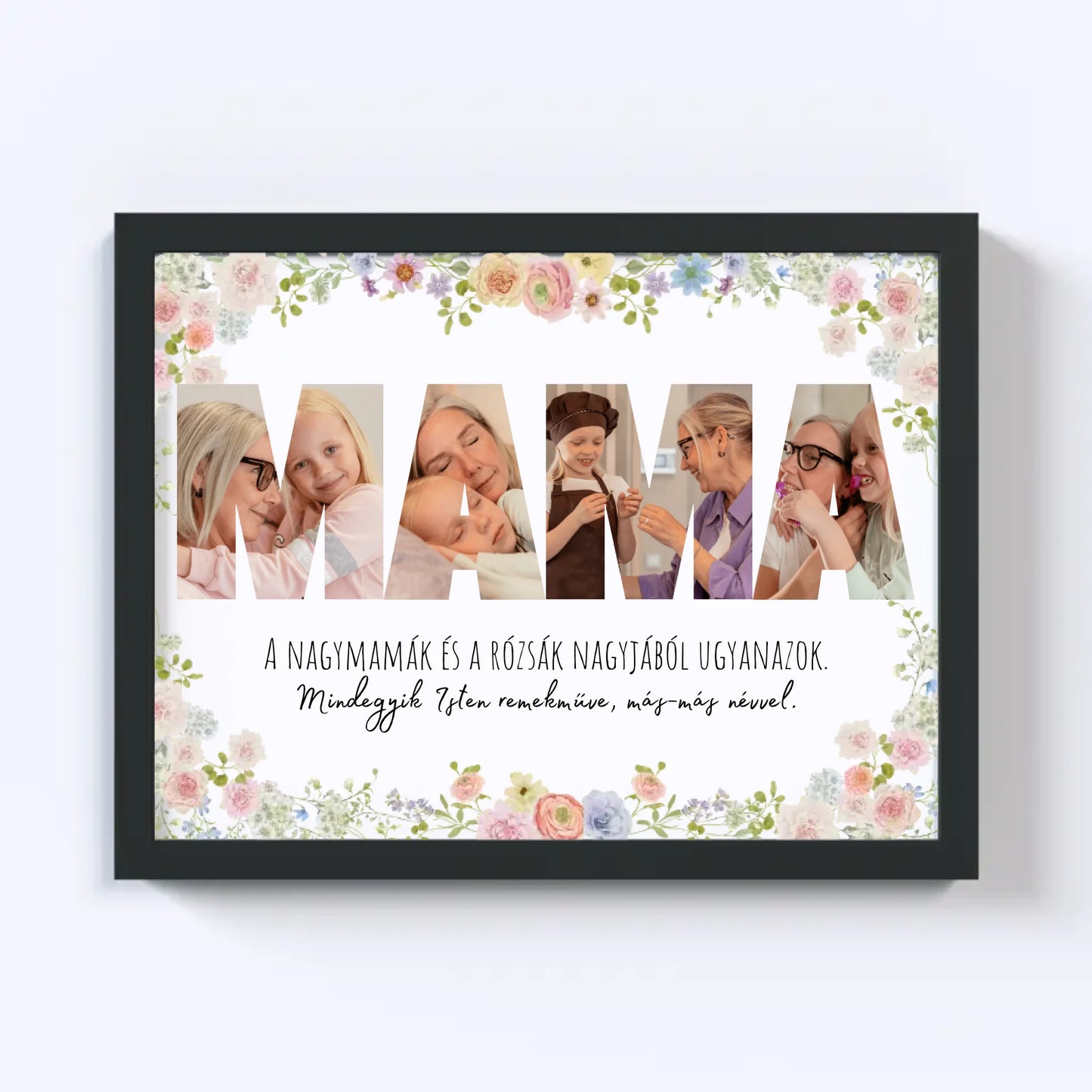 Mama Fotókollázs No.1 - Virágos Illusztrációval