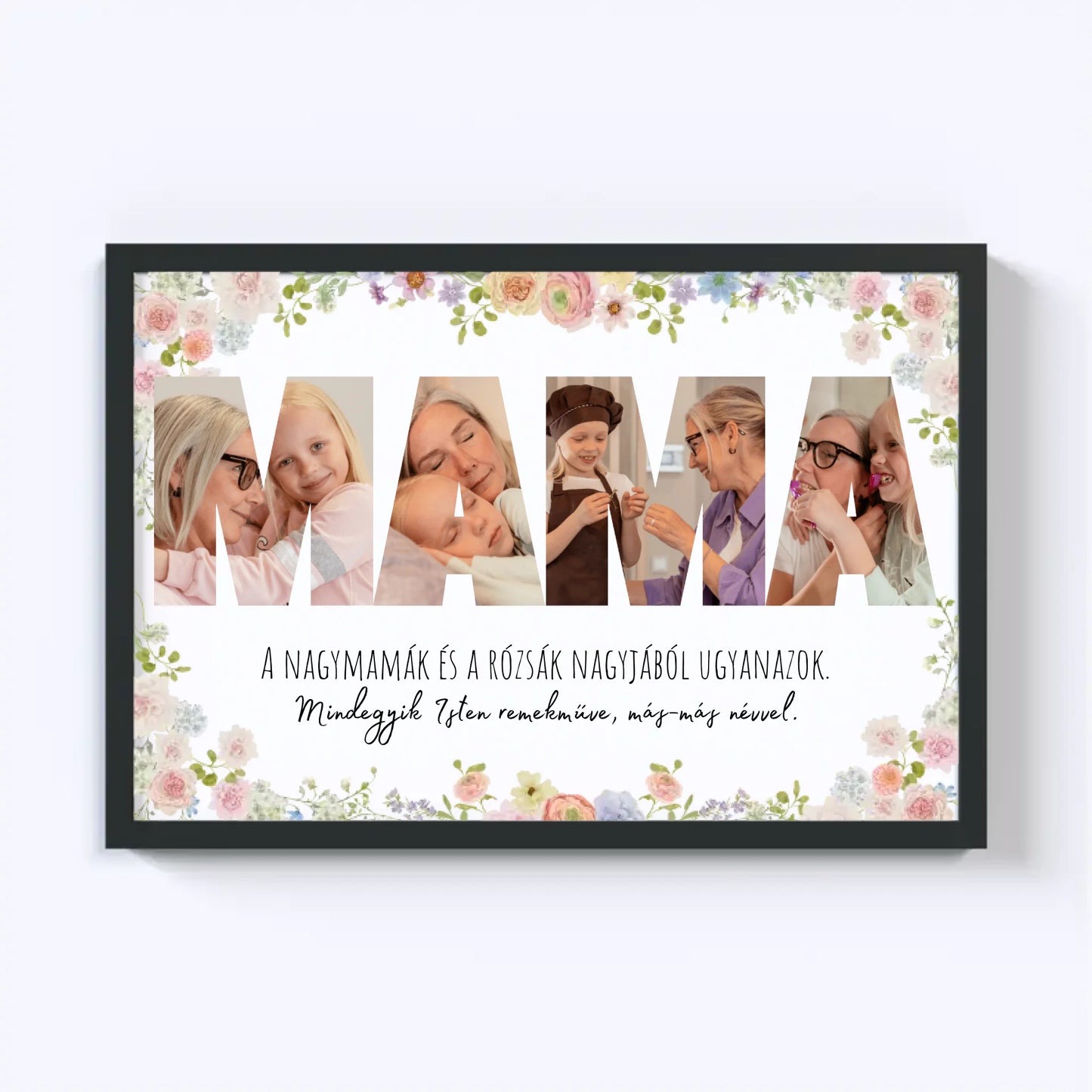 Mama Fotókollázs No.1 - Virágos Illusztrációval