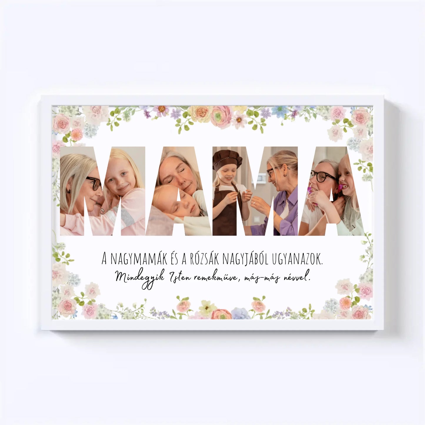 Mama Fotókollázs No.1 - Virágos Illusztrációval